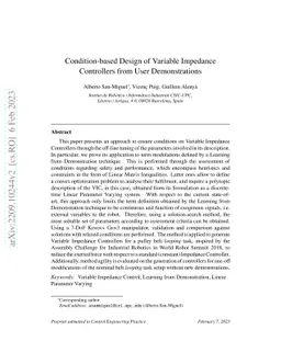 Condition-based Design of Variable Impedance Controllers from User
  Demonstrations
