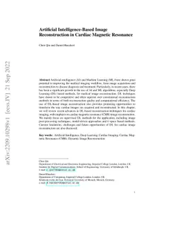 Artificial Intelligence-Based Image Reconstruction in Cardiac Magnetic
  Resonance