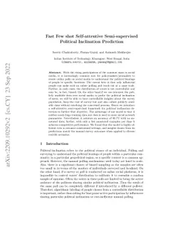 Fast Few shot Self-attentive Semi-supervised Political Inclination
  Prediction