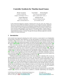 Controller Synthesis for Timeline-based Games