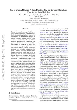 Bias at a Second Glance: A Deep Dive into Bias for German Educational
  Peer-Review Data Modeling