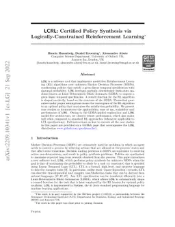 LCRL: Certified Policy Synthesis via Logically-Constrained Reinforcement
  Learning