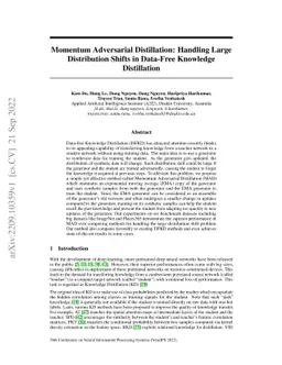Momentum Adversarial Distillation: Handling Large Distribution Shifts in
  Data-Free Knowledge Distillation