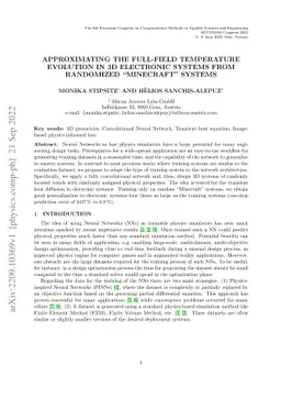 Approximating the full-field temperature evolution in 3D electronic
  systems from randomized "Minecraft" systems