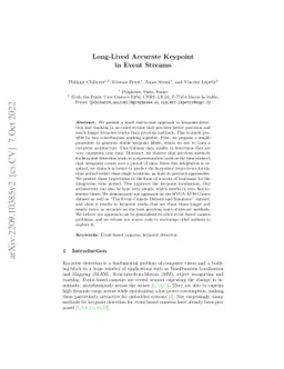 Long-Lived Accurate Keypoints in Event Streams