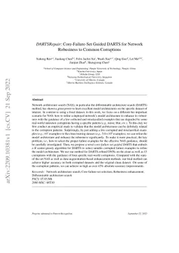 DARTSRepair: Core-failure-set Guided DARTS for Network Robustness to
  Common Corruptions