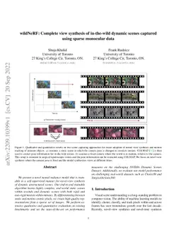 wildNeRF: Complete view synthesis of in-the-wild dynamic scenes captured
  using sparse monocular data