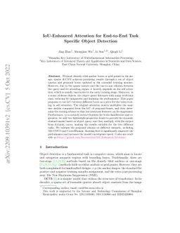 IoU-Enhanced Attention for End-to-End Task Specific Object Detection
