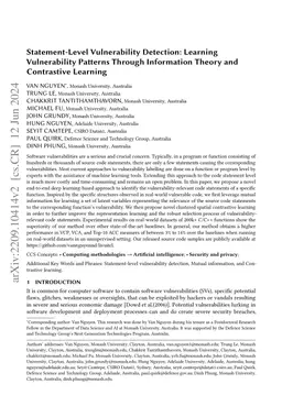 Statement-Level Vulnerability Detection: Learning Vulnerability Patterns
  Through Information Theory and Contrastive Learning
