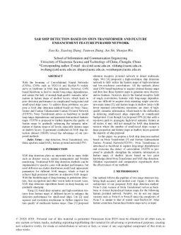 Sar Ship Detection based on Swin Transformer and Feature Enhancement
  Feature Pyramid Network