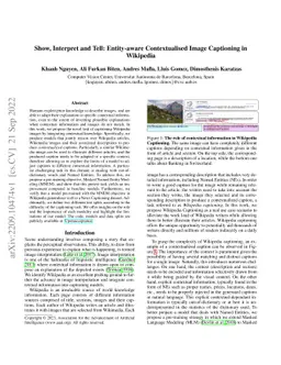 Show, Interpret and Tell: Entity-aware Contextualised Image Captioning
  in Wikipedia