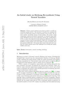 An Initial study on Birdsong Re-synthesis Using Neural Vocoders