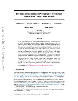 Towards a Standardised Performance Evaluation Protocol for Cooperative
  MARL