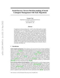Social-Inverse: Inverse Decision-making of Social Contagion Management
  with Task Migrations