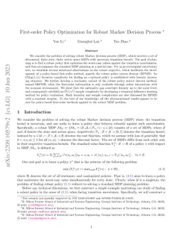 First-order Policy Optimization for Robust Markov Decision Process
