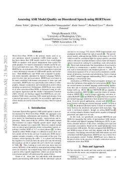 Assessing ASR Model Quality on Disordered Speech using BERTScore