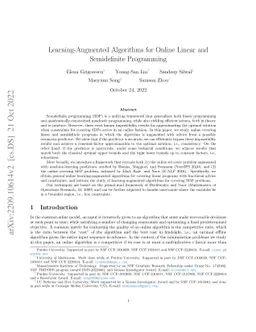 Learning-Augmented Algorithms for Online Linear and Semidefinite
  Programming