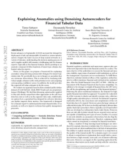 Explaining Anomalies using Denoising Autoencoders for Financial Tabular
  Data