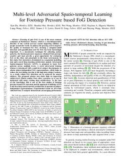 Multi-level Adversarial Spatio-temporal Learning for Footstep Pressure
  based FoG Detection