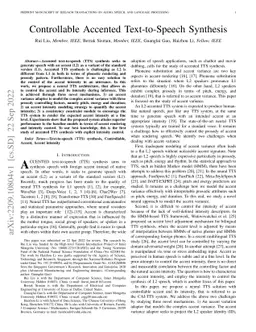 Controllable Accented Text-to-Speech Synthesis