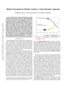 Robust Forecasting for Robotic Control: A Game-Theoretic Approach