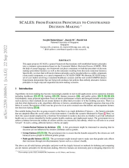 SCALES: From Fairness Principles to Constrained Decision-Making