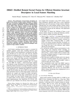 DRKF: Distilled Rotated Kernel Fusion for Efficient Rotation Invariant
  Descriptors in Local Feature Matching