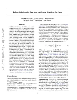 Robust Collaborative Learning with Linear Gradient Overhead