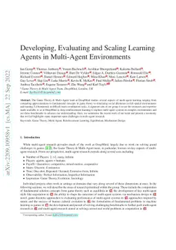Developing, Evaluating and Scaling Learning Agents in Multi-Agent
  Environments
