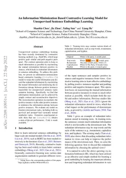 An Information Minimization Based Contrastive Learning Model for
  Unsupervised Sentence Embeddings Learning