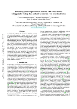 Predicting pairwise preferences between TTS audio stimuli using parallel
  ratings data and anti-symmetric twin neural networks