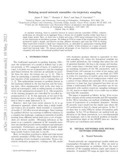 Training neural network ensembles via trajectory sampling