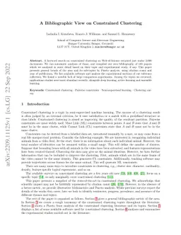 A Bibliographic View on Constrained Clustering