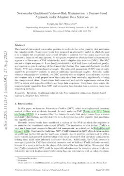 Newsvendor Conditional Value-at-Risk Minimisation: a Feature-based
  Approach under Adaptive Data Selection
