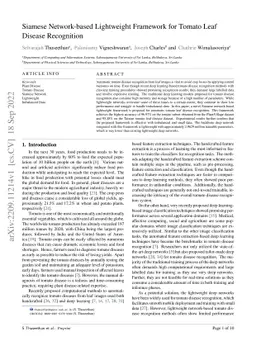 Siamese Network-based Lightweight Framework for Tomato Leaf Disease
  Recognition