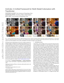 UniColor: A Unified Framework for Multi-Modal Colorization with
  Transformer