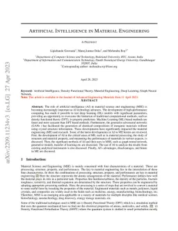 Artificial Intelligence in Material Engineering: A review on
  applications of AI in Material Engineering