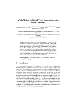 A Trio-Method for Retinal Vessel Segmentation using Image Processing