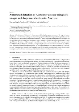 Automated detection of Alzheimer disease using MRI images and deep
  neural networks- A review