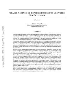 Oracle Analysis of Representations for Deep Open Set Detection
