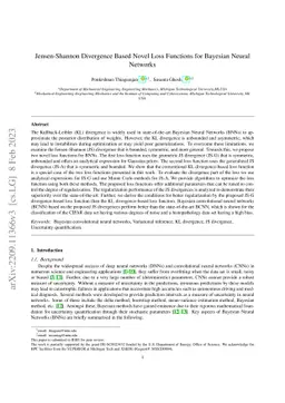 Jensen-Shannon Divergence Based Novel Loss Functions for Bayesian Neural
  Networks
