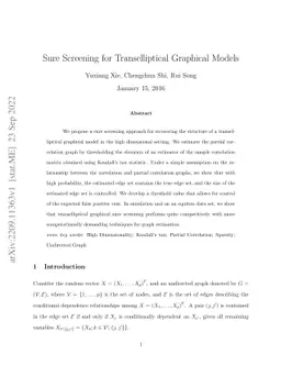 Sure Screening for Transelliptical Graphical Models