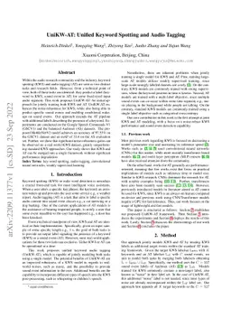 UniKW-AT: Unified Keyword Spotting and Audio Tagging