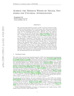 Achieve the Minimum Width of Neural Networks for Universal Approximation