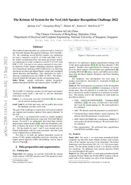 The Kriston AI System for the VoxCeleb Speaker Recognition Challenge
  2022