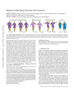 Motion Guided Deep Dynamic 3D Garments