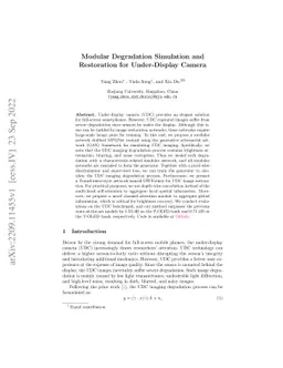 Modular Degradation Simulation and Restoration for Under-Display Camera