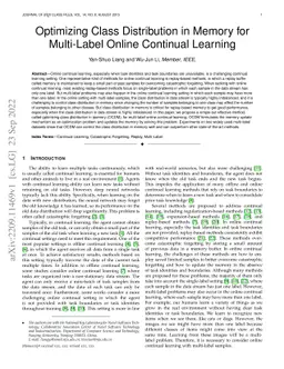 Optimizing Class Distribution in Memory for Multi-Label Online Continual
  Learning