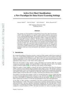 Active Few-Shot Classification: a New Paradigm for Data-Scarce Learning
  Settings