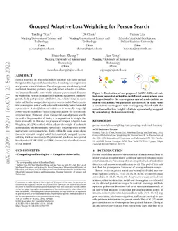 Grouped Adaptive Loss Weighting for Person Search